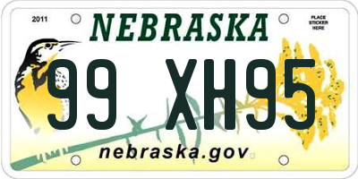 NE license plate 99XH95