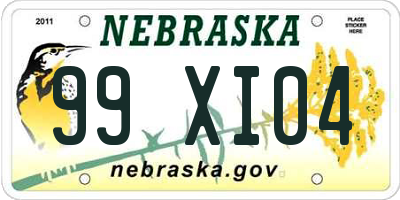 NE license plate 99XI04