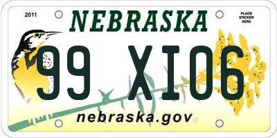 NE license plate 99XI06