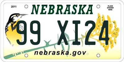 NE license plate 99XI24