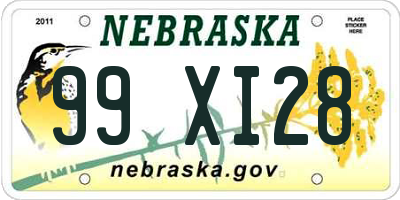 NE license plate 99XI28