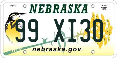 NE license plate 99XI30