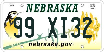 NE license plate 99XI32