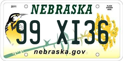 NE license plate 99XI36