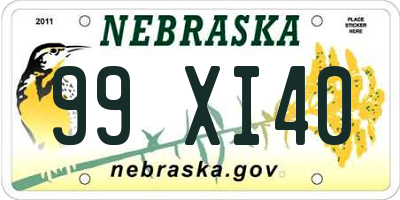 NE license plate 99XI40