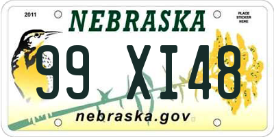 NE license plate 99XI48