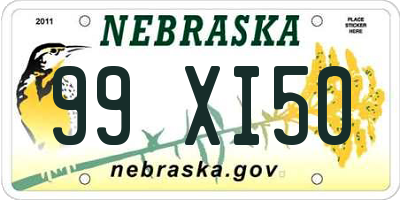 NE license plate 99XI50