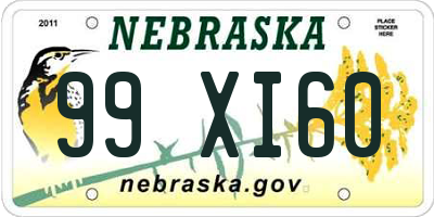 NE license plate 99XI60