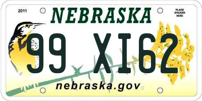 NE license plate 99XI62