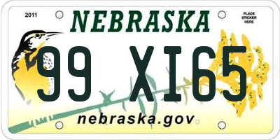 NE license plate 99XI65