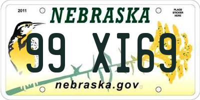 NE license plate 99XI69