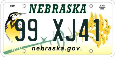 NE license plate 99XJ41