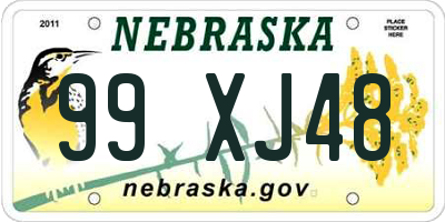 NE license plate 99XJ48
