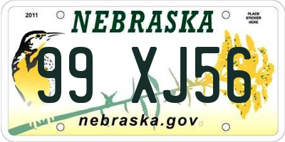 NE license plate 99XJ56