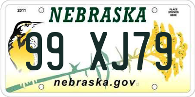 NE license plate 99XJ79
