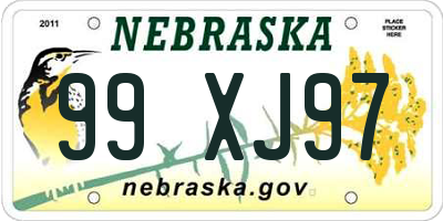 NE license plate 99XJ97