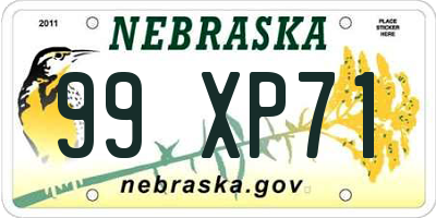 NE license plate 99XP71