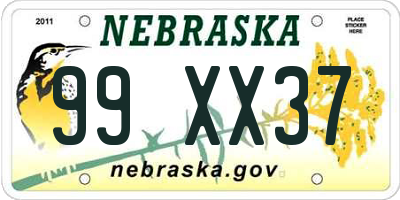 NE license plate 99XX37