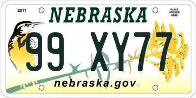 NE license plate 99XY77