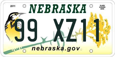 NE license plate 99XZ11