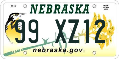 NE license plate 99XZ12