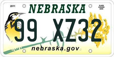 NE license plate 99XZ32