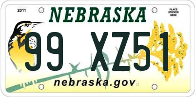 NE license plate 99XZ51