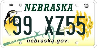 NE license plate 99XZ55
