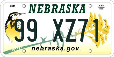 NE license plate 99XZ71