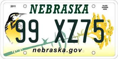 NE license plate 99XZ75