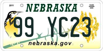 NE license plate 99YC23