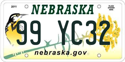 NE license plate 99YC32