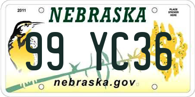 NE license plate 99YC36