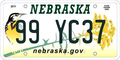 NE license plate 99YC37