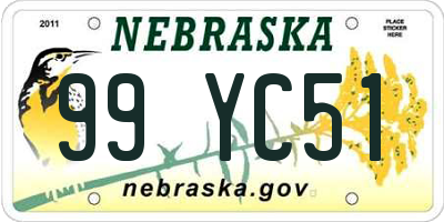 NE license plate 99YC51
