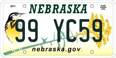 NE license plate 99YC59