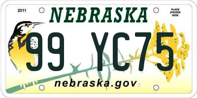 NE license plate 99YC75