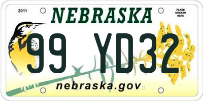NE license plate 99YD32