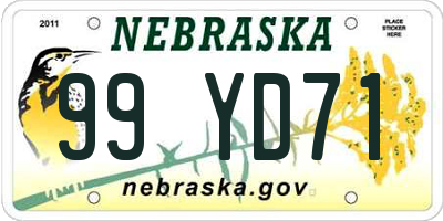 NE license plate 99YD71