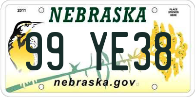 NE license plate 99YE38