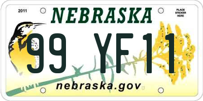 NE license plate 99YF11