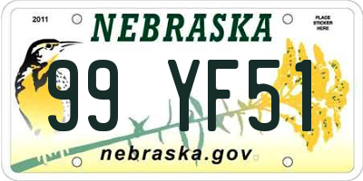 NE license plate 99YF51