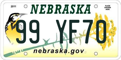 NE license plate 99YF70