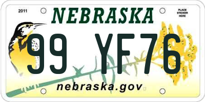 NE license plate 99YF76