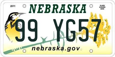 NE license plate 99YG57
