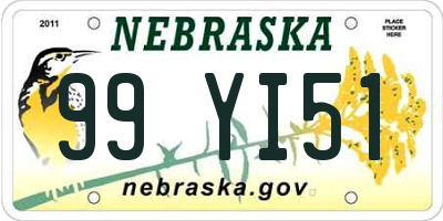 NE license plate 99YI51