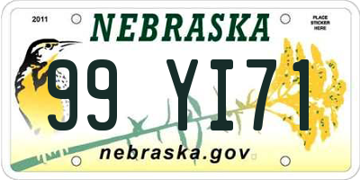 NE license plate 99YI71