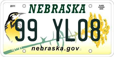 NE license plate 99YL08