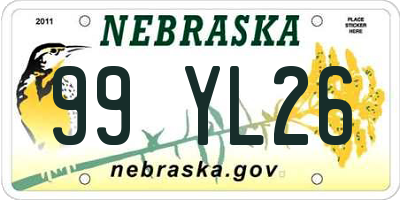 NE license plate 99YL26