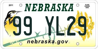 NE license plate 99YL29